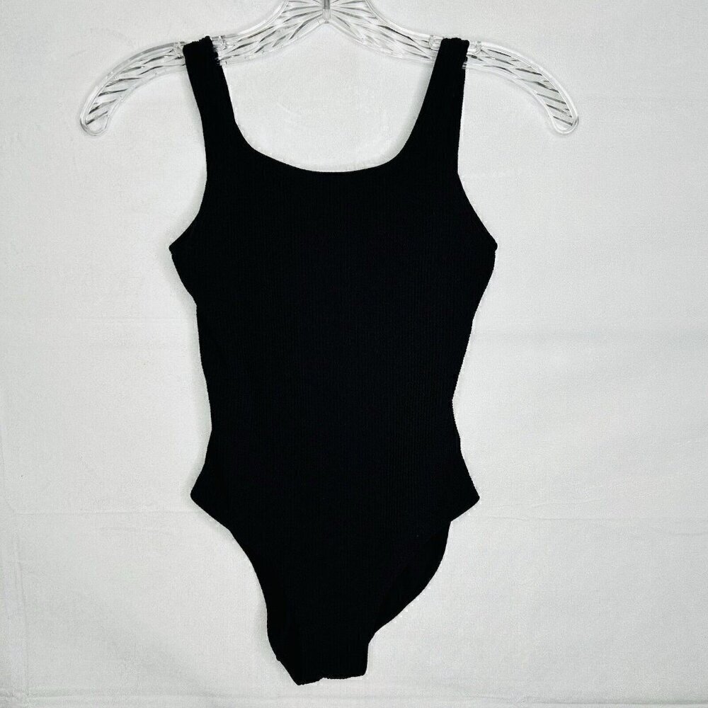 H&M Girls Black Bodysuit Sleeveless Tank Ribbed Sz 8-10Y NWOT